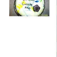 Happy Birthday this cake was for a birthday. I covered it in fondant and used a toothpick with coloring to get the featherd look.