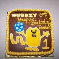 Wow Wow Wubbzy Cake For 1St Birthday WOW WOW Wubbzy cake for 1st birthday! The cake was chocolate and I wish you could see his face after his big piece of chocolate cake! He...