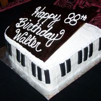 Grand Piano 88Th Birthday Cake 88 keys! 88 Years old. I made the top from gum paste and propped it up with plastic music notes from the local cake supply store. The keys...