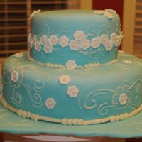 Wedding Cake My first wedding cake. I learned a lot and have a lot to learn, but it was fun. Fondant with brush embroidery (first time!!!) and fondant...