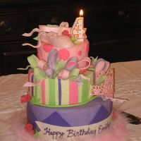 Ballerina Princess Cake Yellow cake with sprinkles, buttercream icing with fondant decorations. Slippers are gumpaste with pearl dust and tiara is white chocolate...