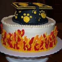 Wildcat To Blazer Graduation Graduation cake for someone who was graduating from high school that had a wildcat as their mascot (the paws) and was going to a college...