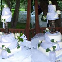 Draped Wedding Cake Cake I made with my youngest sister for one of our other sister's wedding. Her main color was periwinkle. It was her wedding gift. All...