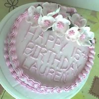 Lauren 15 buttercream with fondant flowers