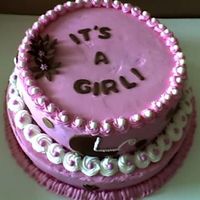Brown And Pink Baby Cake fondant and buttercream