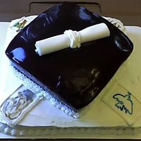 Artist Graduation Cake Buttercream frosting with hand drawn and painted ( by me) pictures of famous artwork. The top layer of cake is covered with ganache and a...