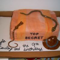 Indiana Jones Indiana Jones inspired birthday cake. Everything is fondant except the writing.