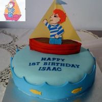 For 1St Birthday Of Friend's Son Fondant - based on party invitation design