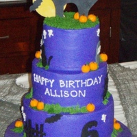 Allison's Halloween Birthday Thank you CC for this idea. My daughter loved the picture and wanted a cake "just like this one". Buttercream with fondant/...