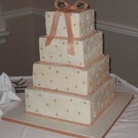 Flo's Wedding Cake The bride designed this and I had no idea if it would look good, when finished.. Originally, I had 5 layers for this cake, the largest,...