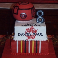 Dp's Bakugan Birthday Bakugan ball is RCT. BC with fondant and gumpaste accents.