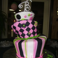60Th Birthday Topsy Turvy All fondant. It shifted during transportation.