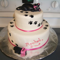 Cat Cake All fondant, paint paw prints.