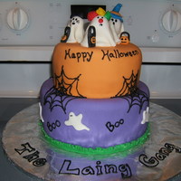 Halloween Cake Halloween cake for class party. All fondant.