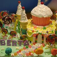 Dulces pastel de mantequilla con caramelos y dulces