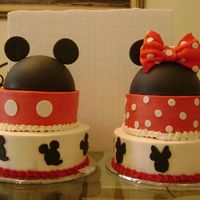 Micky Y Mimi pasteles de mantequilla con fondant