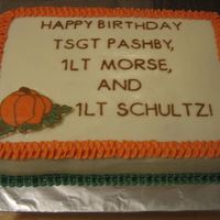 Congratulations Cake BC image transfer pumpkin, covered in BC.