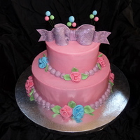 My Daughter's 1St B-Day Cake This is the first cake I've made in 2 years! Buttercream icing and gumpaste accents.