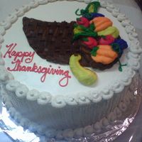 Cornucopia This is a 3 layer carrot cake with caramel frosting I know they get cheese cream but its what the person wanted. Its my first Thanksgiving...