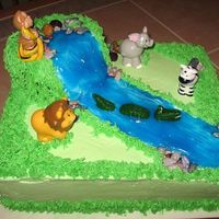 Jungle Baby Shower Cake The cake also had palmtrees but wasn't added until I got to the party, I didn't want them to break during transport.