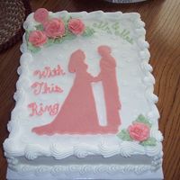 Bridal Shower Cake Buttercream with candy melts silhouette