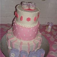 Baby Booty This is a 3 tier tres leches cake with booties done in Fondant.