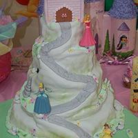 Princess Cake I made this cake for a friend. It is from Debbie Brown's book. The tiers are 12, 10, 8, 6 inch cakes and the castle was a 4 inch cake...