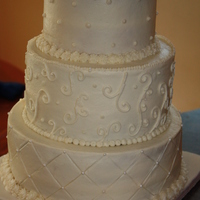 White Wedding Shower Cake I realized after I finished this cake that I didn't put a thick enough layer of buttercream on the cake. I was so bummed after I...