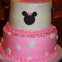 Minnie Mouse Cake For two little girls one turning three and the other turning one. I did a smash cake for the one year old and there were ears that got...