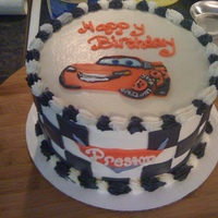 Cars Bday Cake Lightning McQueen didn't turn out quite as good as I would have hoped but he is okay and the little boy loved it!