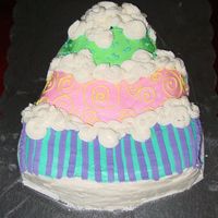 Topsy Turvy Cake This is a Wilton Pan, Topsy Turvy Cake. I added too much icing to the top, so it doesn't really look too topsy turvy though. haha