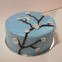 Sorta Cherry Blossom Cake Did this with a friend and I love how it came out. I don't have a cutter for cherry blossoms, so the daisy cutters filled in! All...