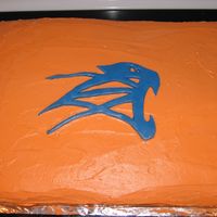 Cougar Football Logo Cake This was a lemon cake on one side, chocolate layer cake on the other with IMBC and the logo MMF.