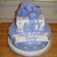 Present Cake Made this for my aunt's 60th b-day. All fondant with buttercream/marble cake.