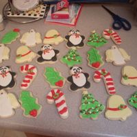 Christmas Cookies made these for my sorority alum christmas party (explains the pandas) that we didn't get to go too because of bad wintry weather, boo...