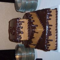Caramel With Ganache Drip yellow cake with caramel icing and choc ganache drip