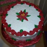 Poinsetta Cake Gave this as a gift to my bestfriend and her family so she would have 1 less thing to worry about while she had company for Christmas.