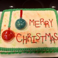 Merry Christmas Christmas cake done for my sister. All BC with accent ornaments.