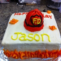 Fireman Cake This was a cake I did for a friend of mine's son that was training to be a fireman. All BC.