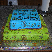 Neon Doodle Birthday Cake All BC cake I did for my daughter's birthday. Her theme was Neon Doodle, but this is all I could come up with in a short time. The top...