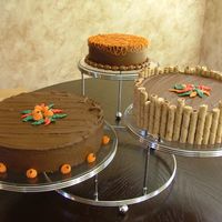 Fall Cakes 8",10" & 12" White Cake with Choc. Buttercream....