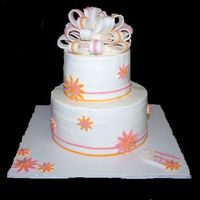 Bridal Shower Buttercream with fondant bow and accentsCombination of a couple different cakes from CCers! Thanks for the inspiration!