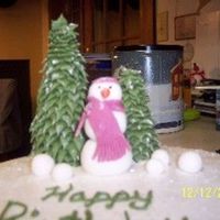 Birthday Snowman Close up of previous cake