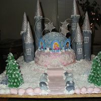 For My Girl my daughters b-daycake. she wanted a carrot cake top cake is chocolate chip poundcake with ganache. covered in fondant. trees are cones. i...