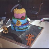 School Power! This was a cake that I entered into a contest for a school charity. The theme was education. I made the top like a pencil and eraser, the...