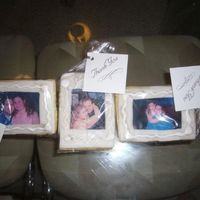 Picture Frame Cookies Sugar cookies, decorated with RBC, royal icing accents, and edible image.
