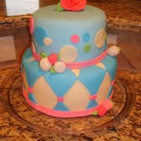 Boy Or Girl? Sorry about the pic. quality! White with BC covered in Fondant. First time to work with Satin Ice and I love it!! Way better than Wiltons...