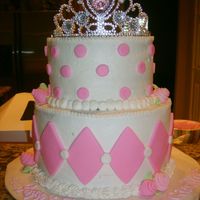 Happy Birthday To Princess Camille! Made for my daughter's 5th bday. Top was white with strawberry and bottom was chocolate with buttercream. Thanks for looking!