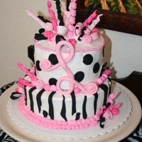 Zebra And Polka Dot For my daughter's 6th bday. Cake matched invitations : )