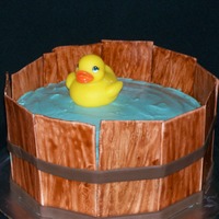 Duck Pond Saw so many duck bath/pond cakes, decided to do one myself. The cake is cinnamon toast cake with apple pie filling. Frosted with cinnamon...